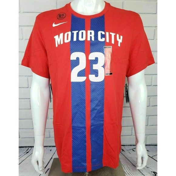 Nike BV8759-657 Men's Sz Large Red NBA Motor City #23 Blake Griffin Bball Shirt - Picture 1 of 6
